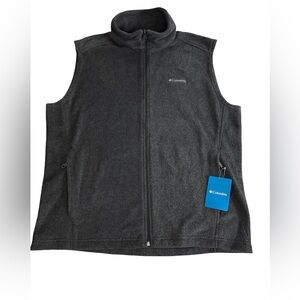 Columbia Steens Mountain Fleece Vest Mens Large Charcoal Gray New With Tags